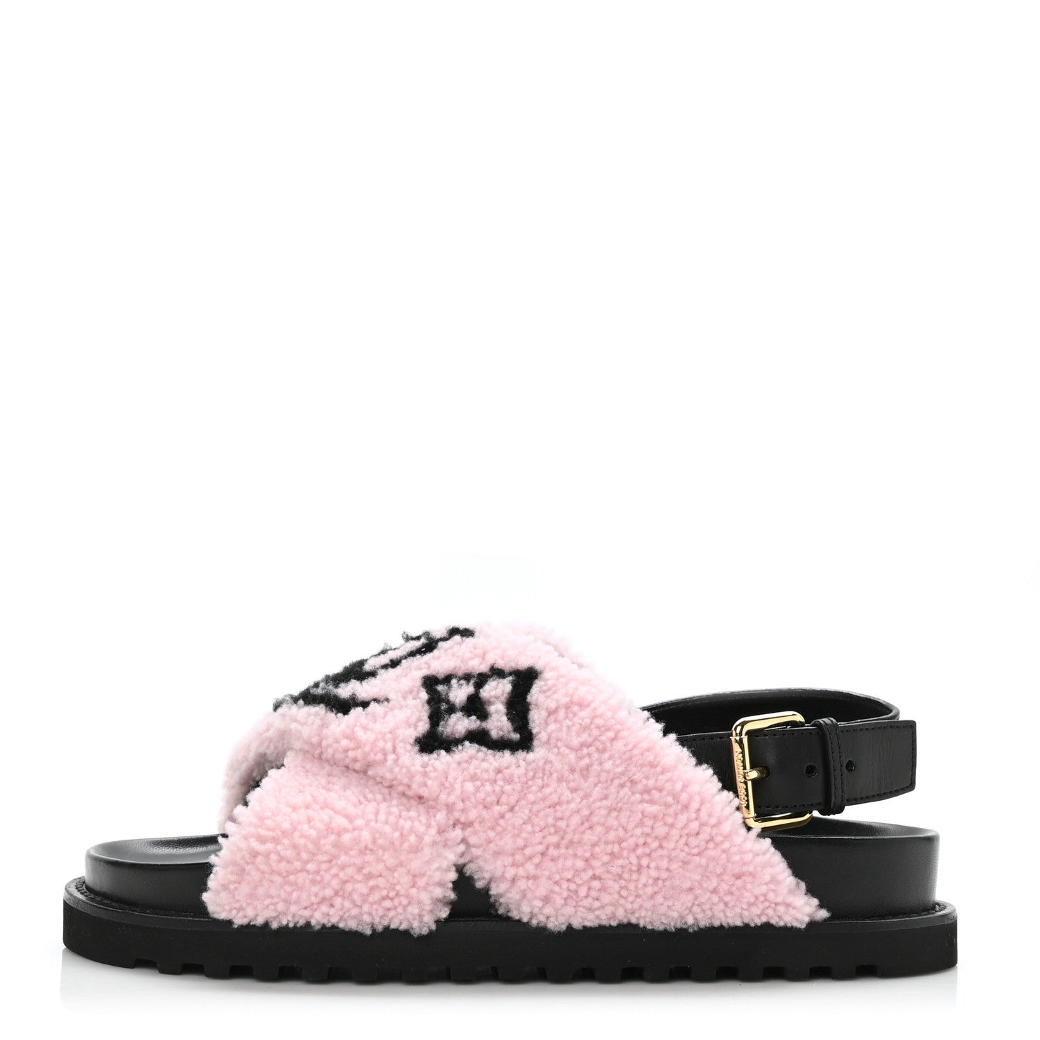 Louis Vuitton Shearling Paseo Sandals 40 Pink 1 of 8