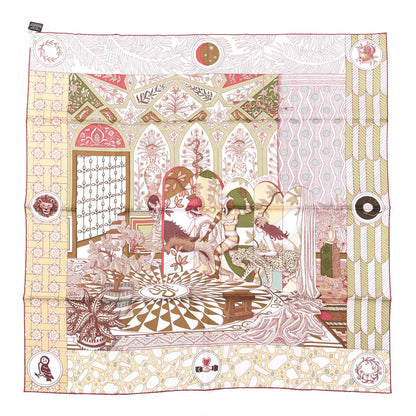 Hermes Silk La Danse Des Amazones Scarf 90 Vieux Rose Vert 1 of 6