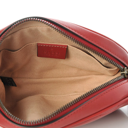 Gucci Calfskin Matelasse GG Marmont Belt Bag 85 34 Hibiscus Red 5 of 7