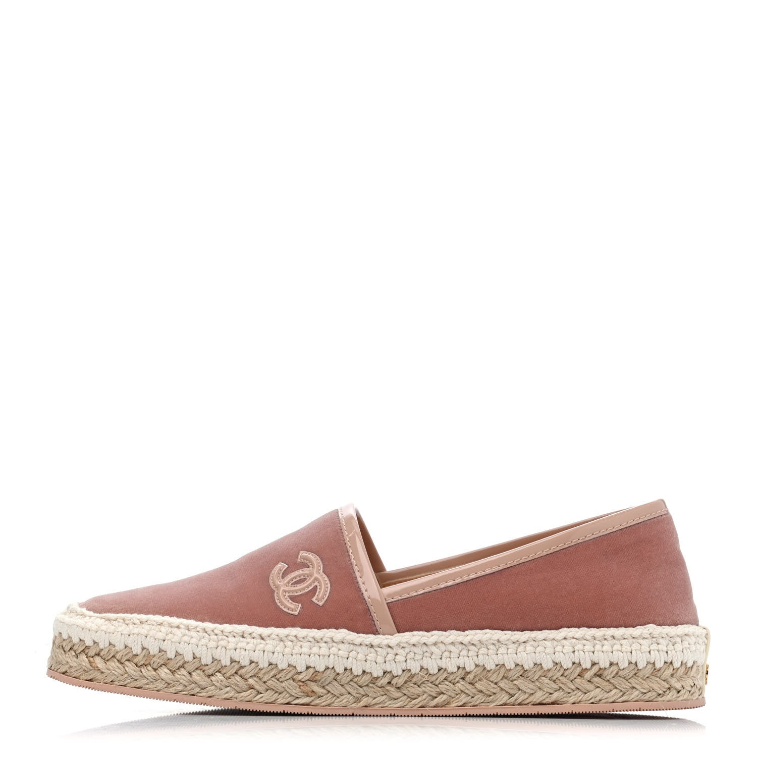 Chanel Velvet Patent CC Espadrilles 36 Pink 1 of 4