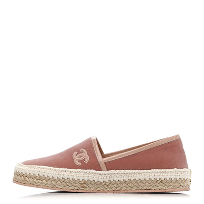Chanel Velvet Patent CC Espadrilles 36 Pink 1 of 4