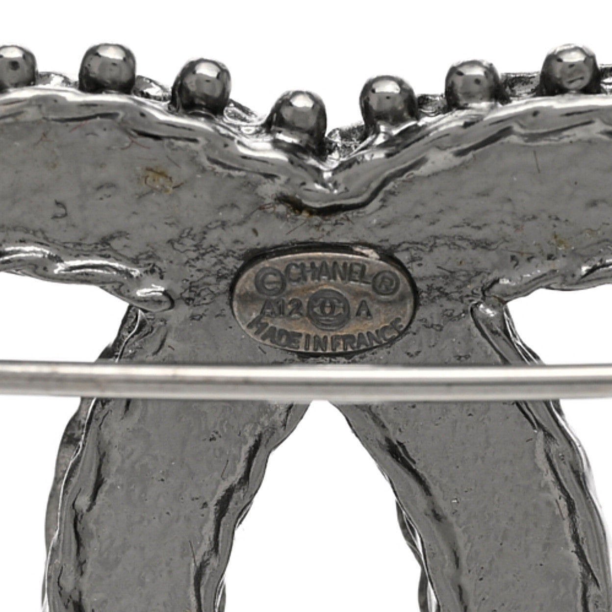 Chanel Crystal CC Brooch Silver 4 of 4