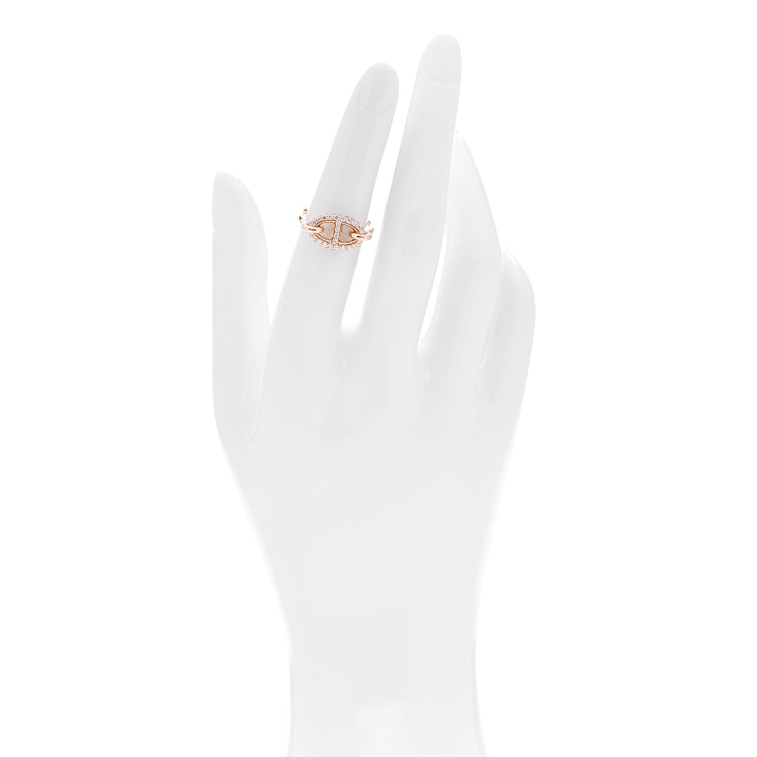 Hermes 18K Rose Gold Diamond Farandole Ring 50 5.25 2 of 5
