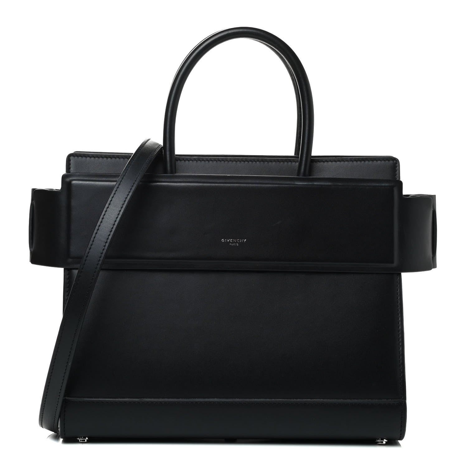 Givenchy Smooth Calfskin Small Horizon Satchel Black 1 of 5