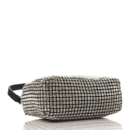 Alexander Wang Mesh Crystal Rhinestone Mini Heiress Pouch Black Silver 4 of 10