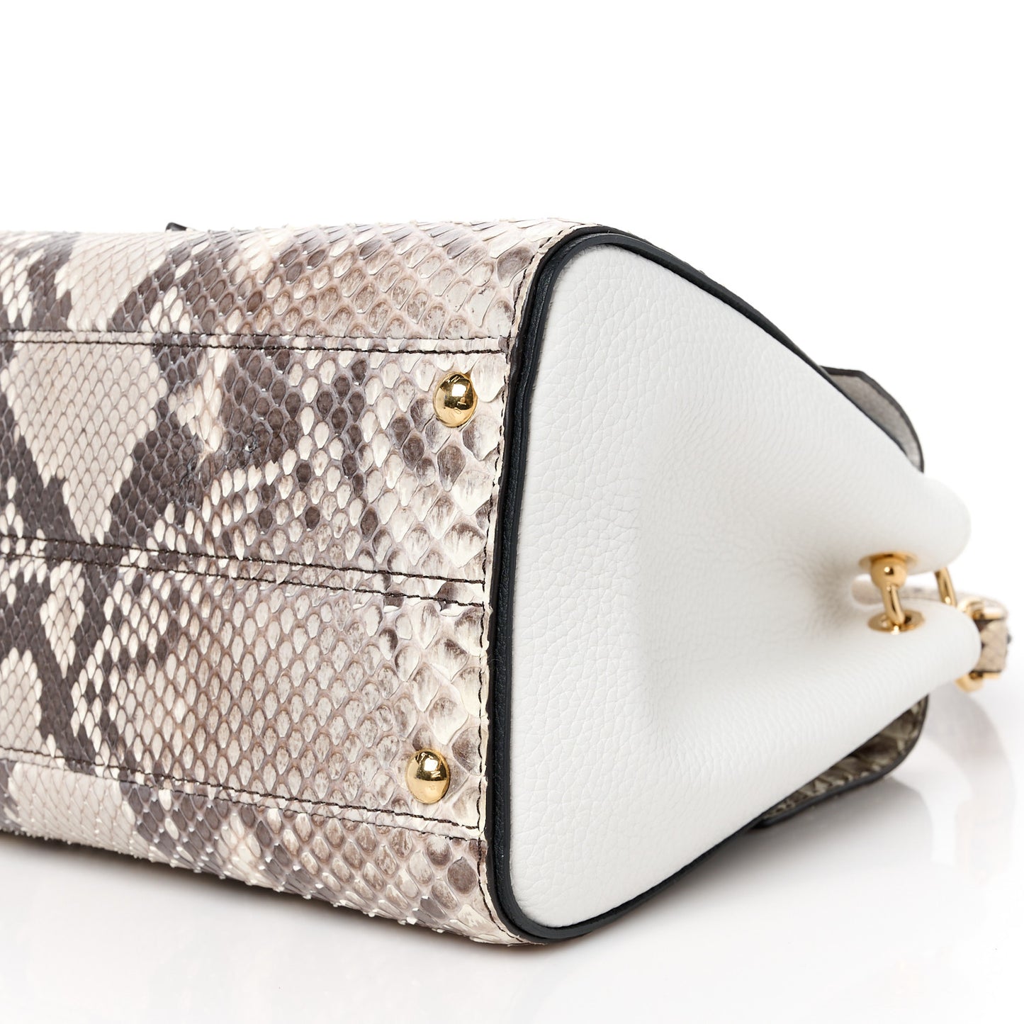 Snakeskin Monogram Double V Creme