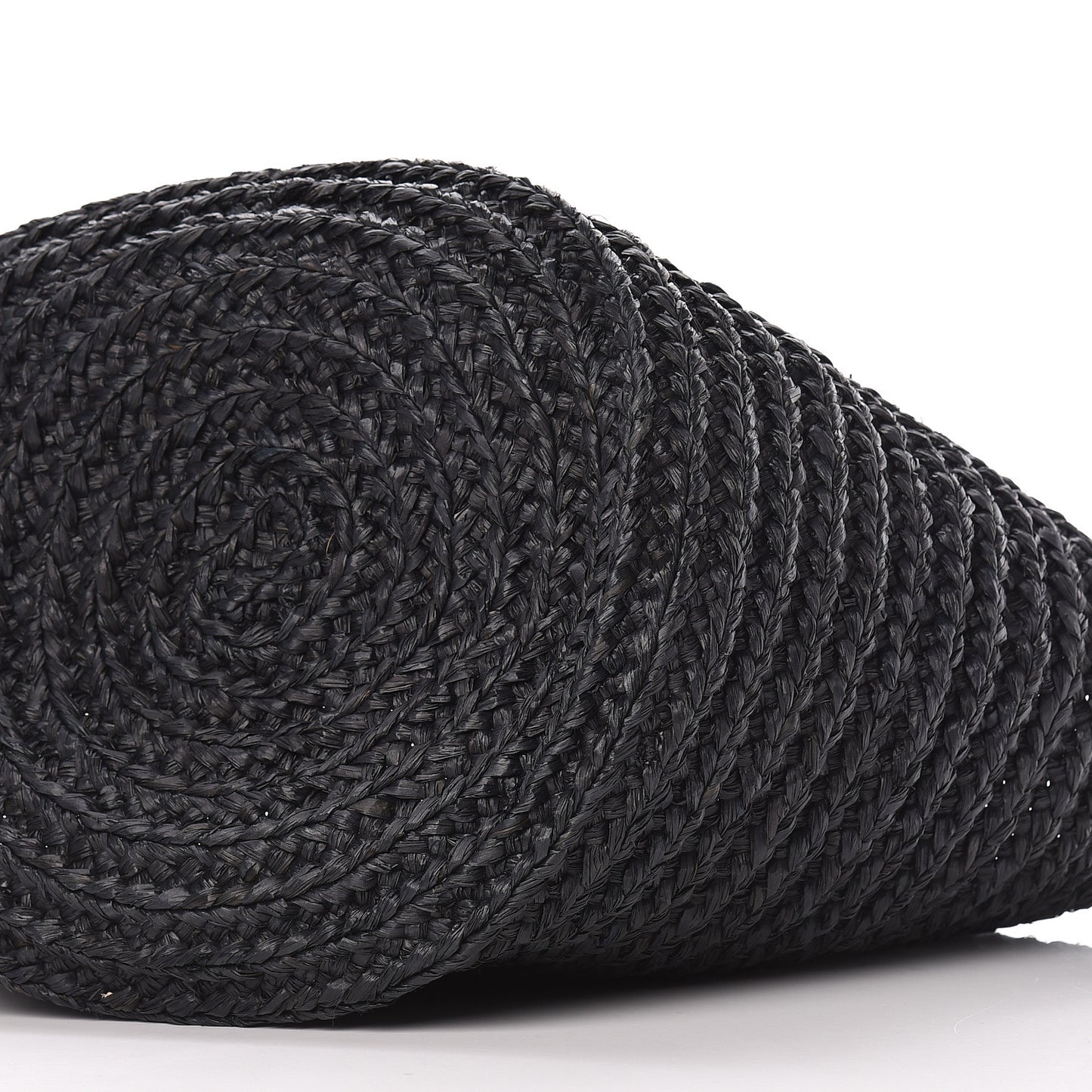 Raffia Medium Panier Bag Black