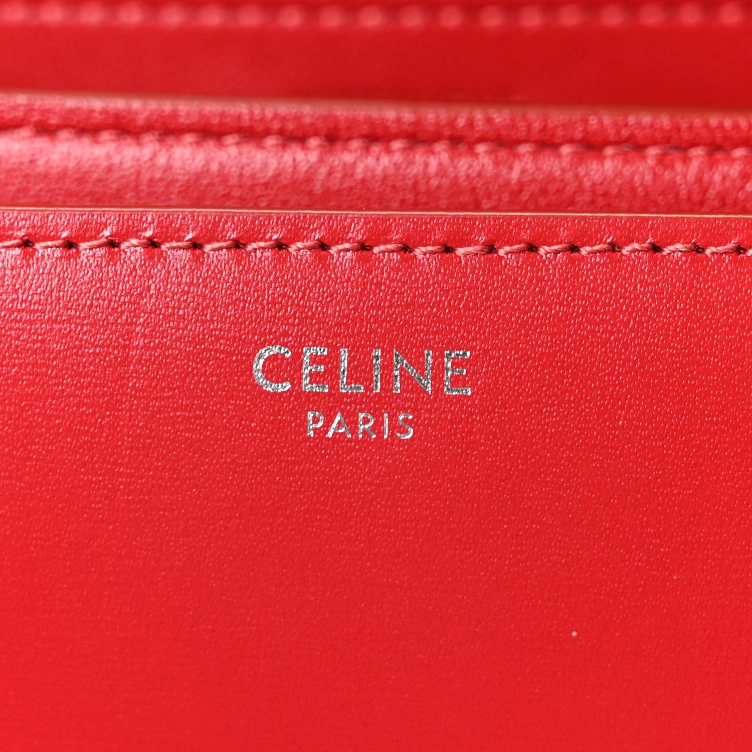 Celine Box Calfskin Medium Classic Box Flap Bag Red 6 of 10