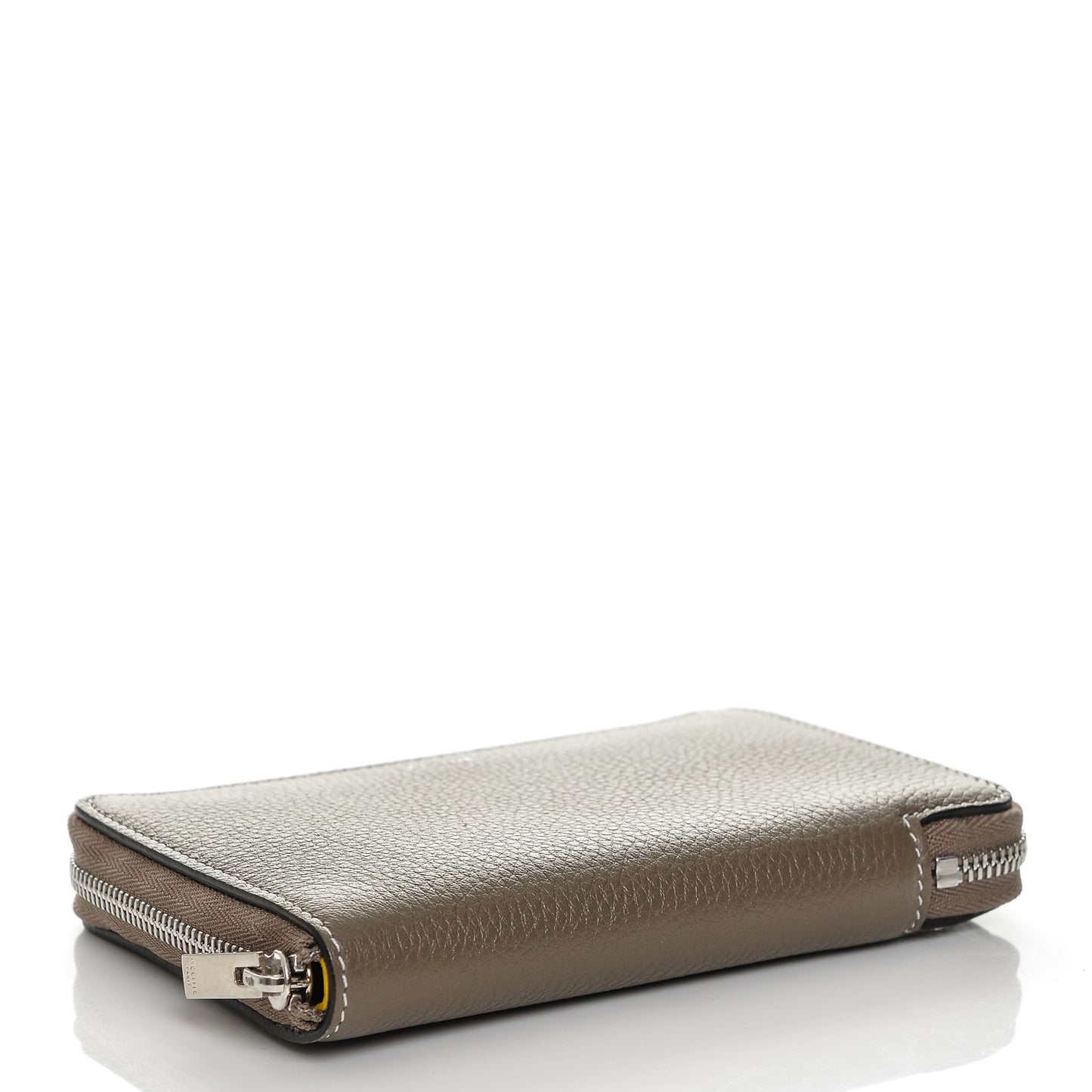 Drummed Calfskin Zip Around Multifunction Wallet Souris