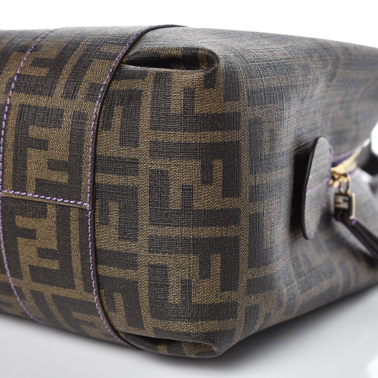 Fendi Zucca Spalmati Bowler Tobacco Viola 8 of 9