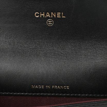 Chanel Lambskin Quilted Flap Card Holder Wallet Black 6 of 9