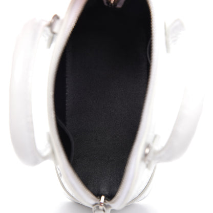 Balenciaga Calfskin Crocodile Embossed XXS Ville Top Handle Bag White Black 5 of 11