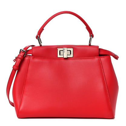 Fendi Nappa Mini Peekaboo Iconic Satchel Fiamma 1 of 15