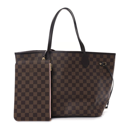 Louis Vuitton Damier Ebene Neo Neverfull MM Rose Ballerine 1 of 9