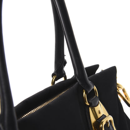 Prada Tessuto Nylon Soft Calfskin Shopping Satchel Black 11 of 12