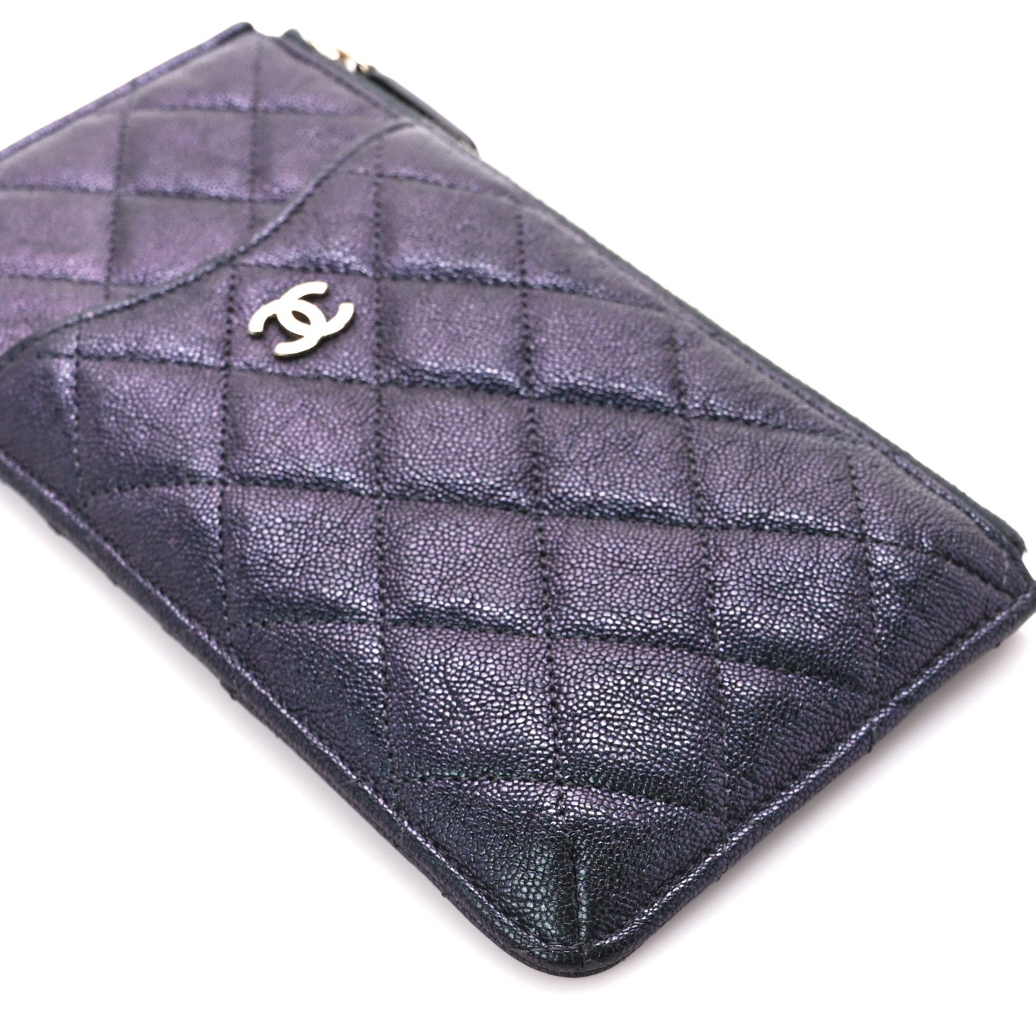 Chanel Iridescent Caviar Quilted Classic iPhone Pouch Black 9 of 11