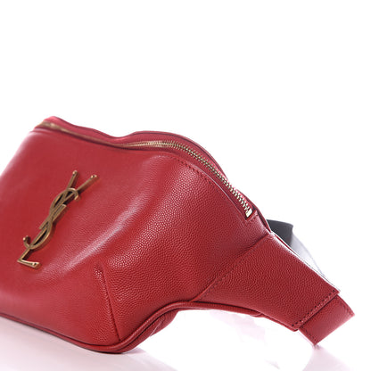 Saint Laurent Grain De Poudre Monogram Belt Bag Rouge Eros 8 of 10