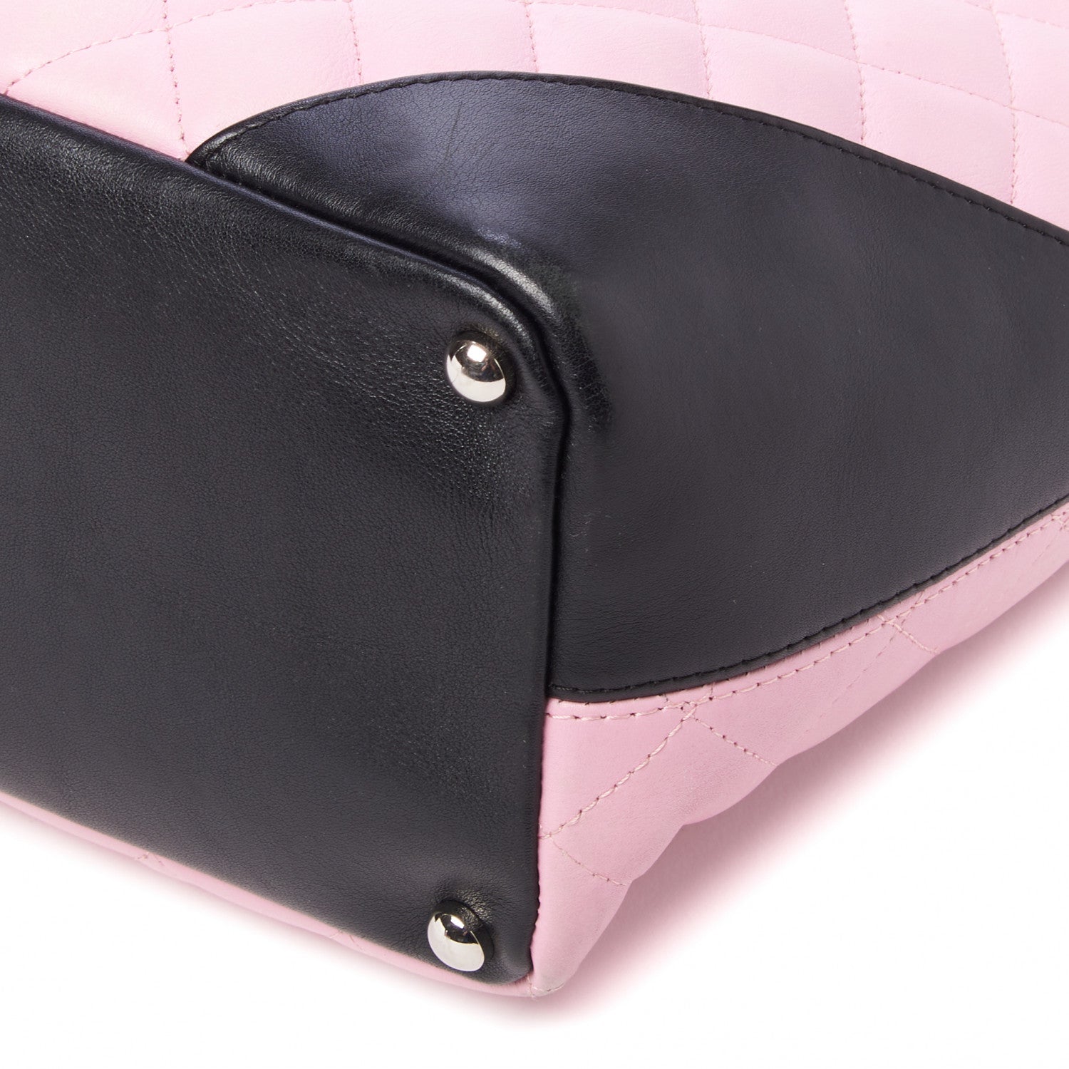 Chanel Calfskin Quilted Medium Cambon Tote Pink Black 5 of 10
