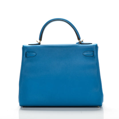 Hermes Evercolor Kelly Retourne 32 Bleu Hydra 4 of 26
