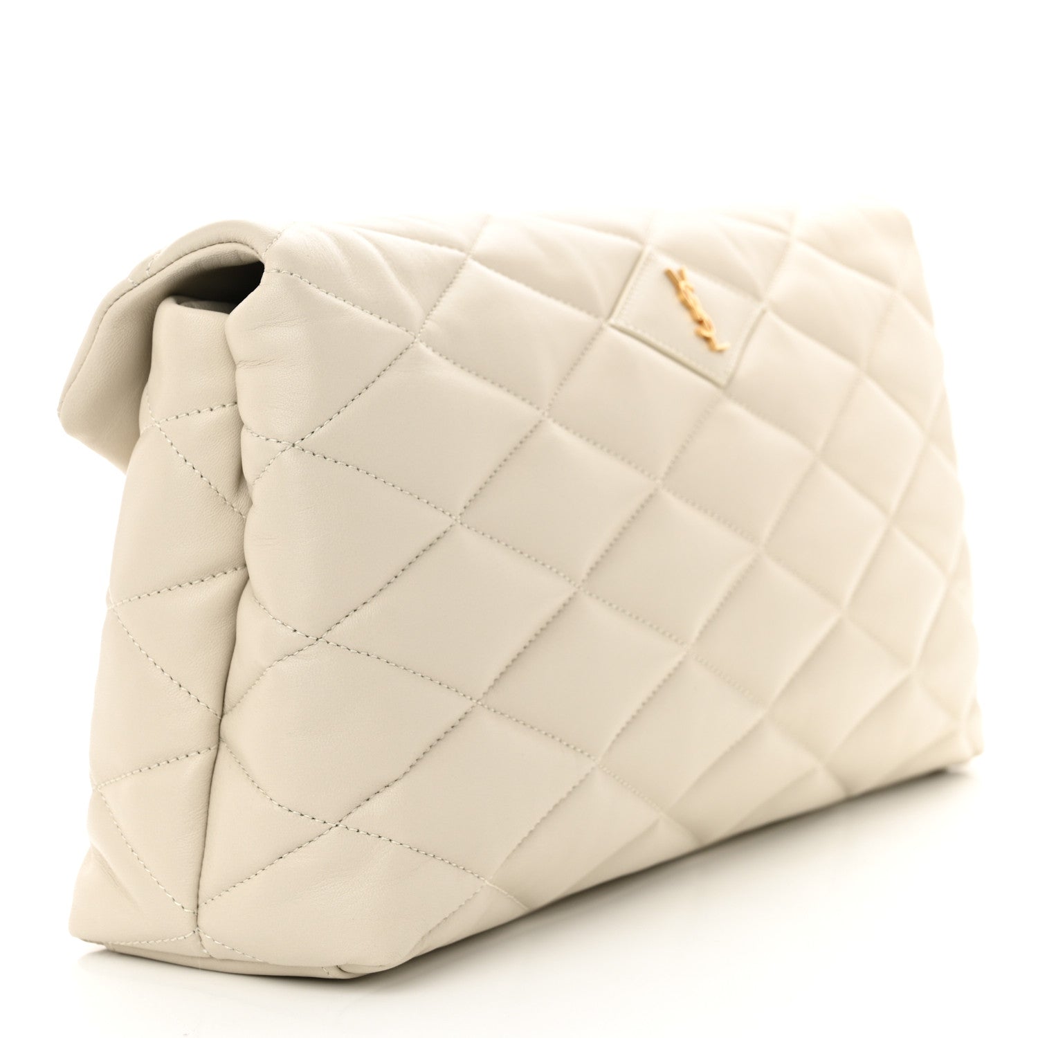 Saint Laurent Lambskin Quilted Sade Puffer Envelope Clutch 3 of 9