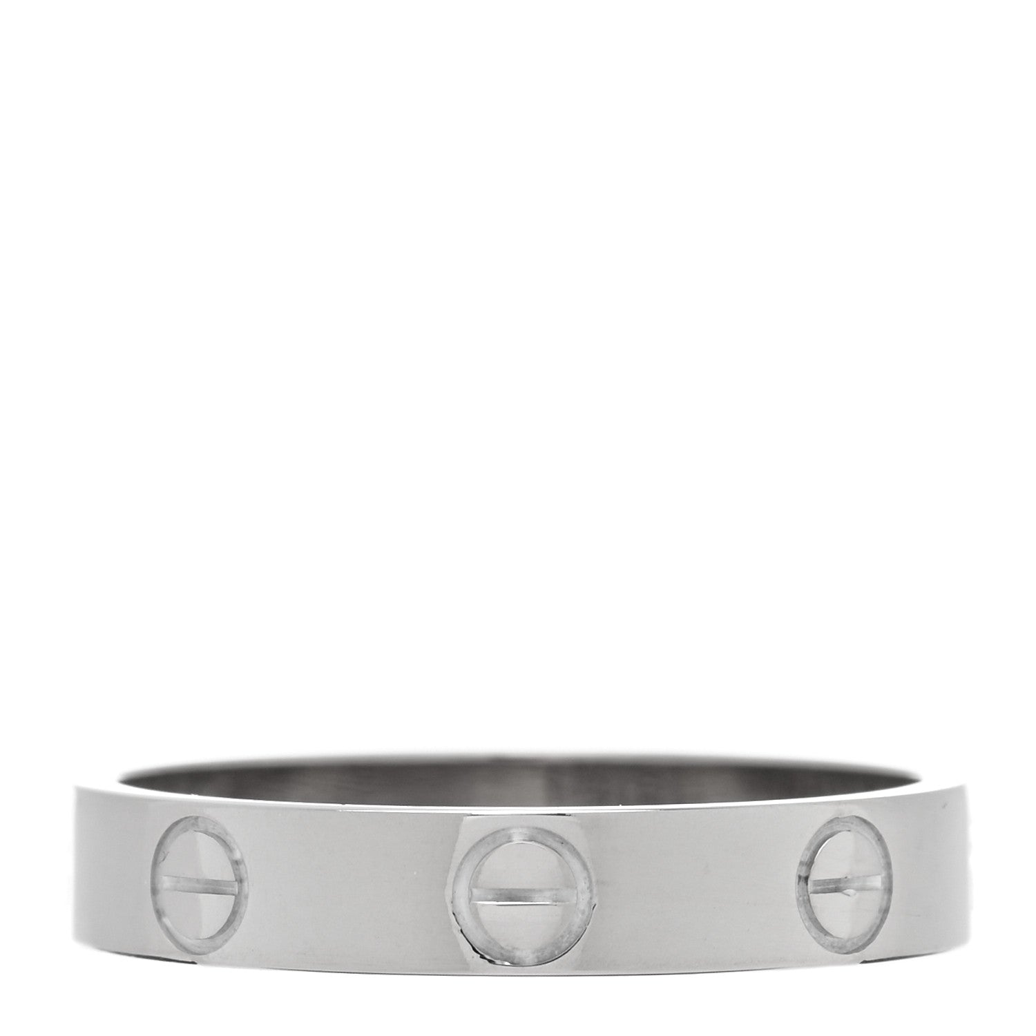 Cartier 18K White Gold 3.5mm LOVE Wedding Band Ring 54 6.75 3 of 5