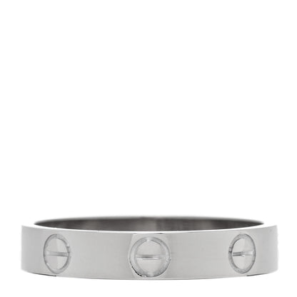 Cartier 18K White Gold 3.5mm LOVE Wedding Band Ring 54 6.75 3 of 5