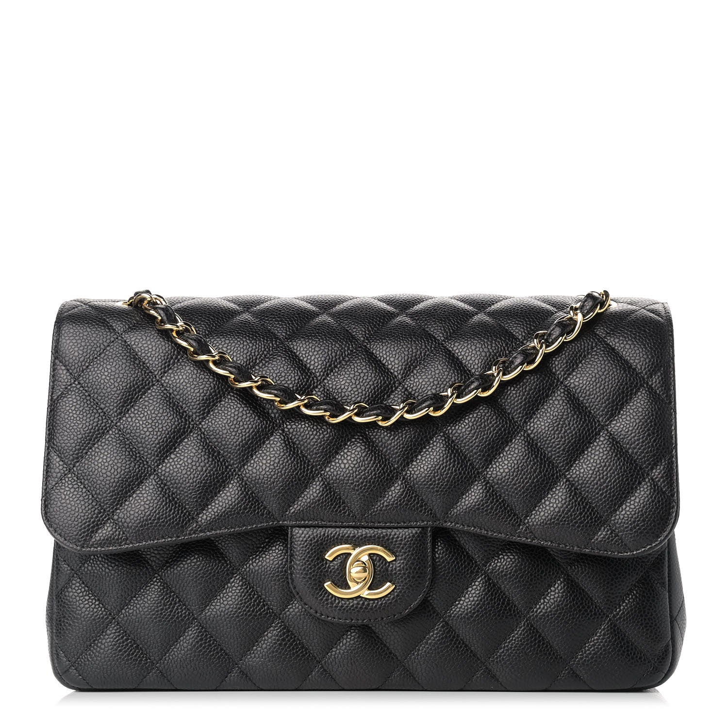 Chanel Caviar Quilted Jumbo Double Flap Black 1 of 13