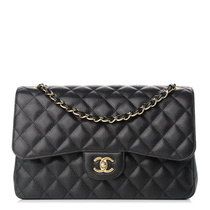 Chanel Caviar Quilted Jumbo Double Flap Black 1 of 13