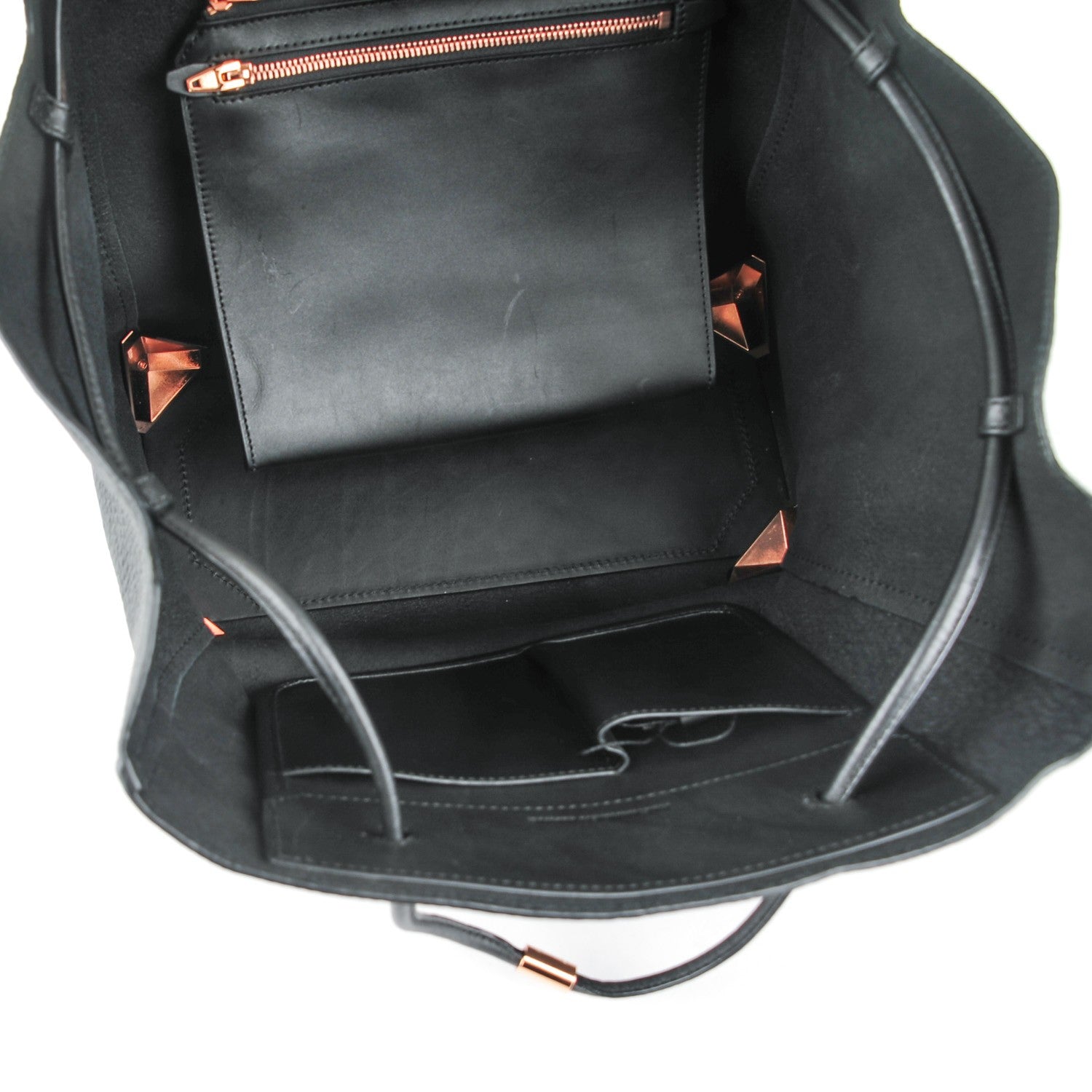 Alexander Wang Pebbled Calfskin Large Prisma Tote Black Rose Gold Hardware 5 of 6