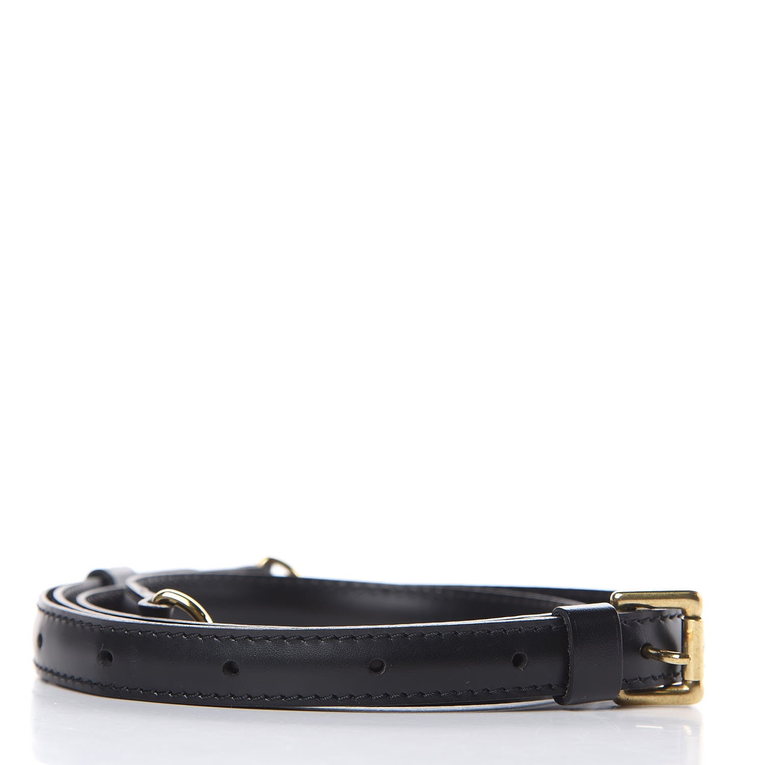 Louis Vuitton Calfskin 16mm Adjustable Shoulder Strap Black 2 of 5