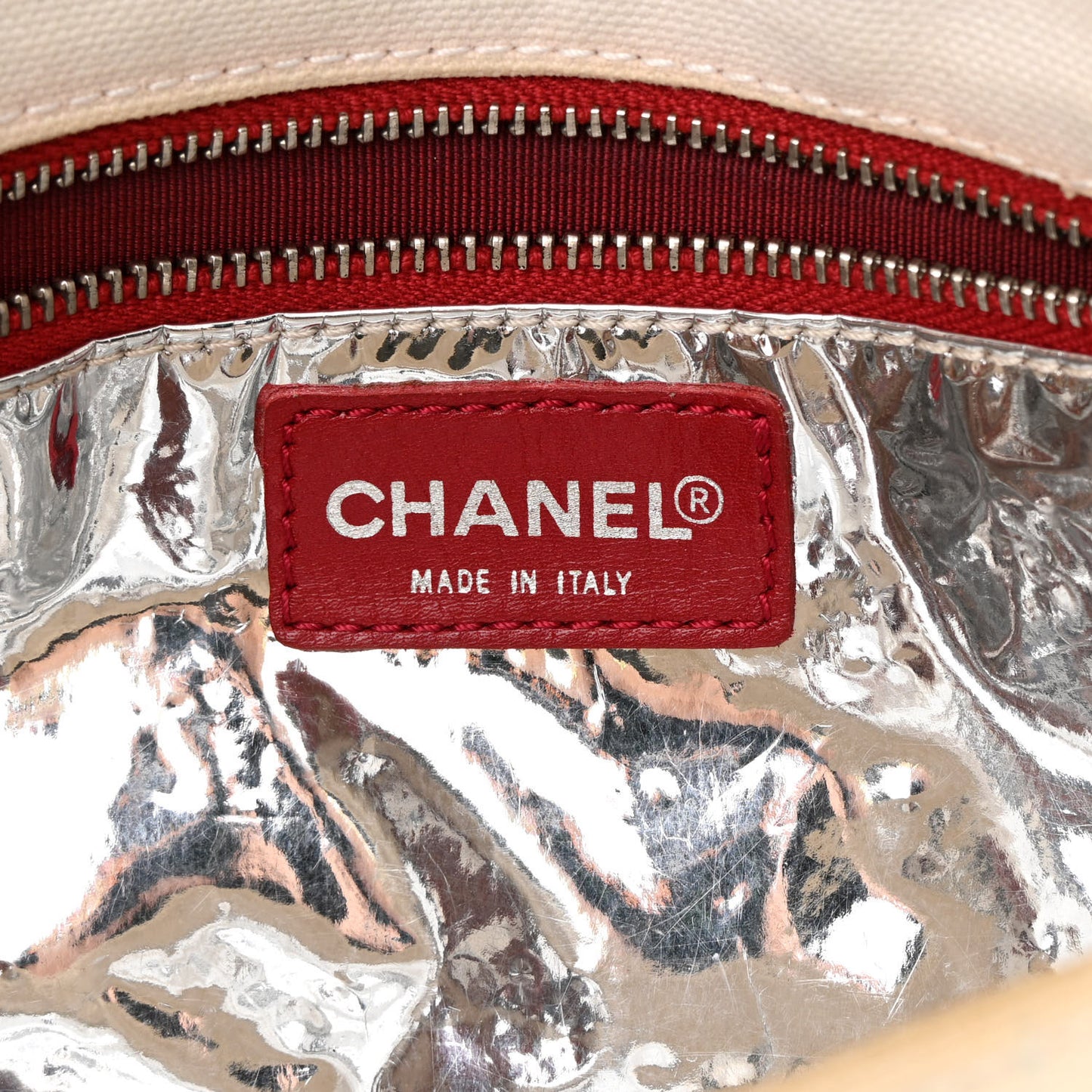 Canvas Metallic Lambskin Chocolate Bar N°5 Bag White