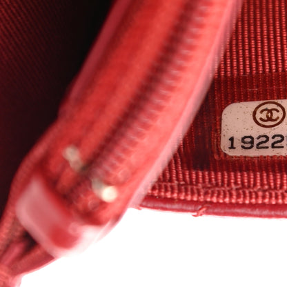 Chanel Lambskin Quilted Wallet On Chain WOC Red 8 of 10