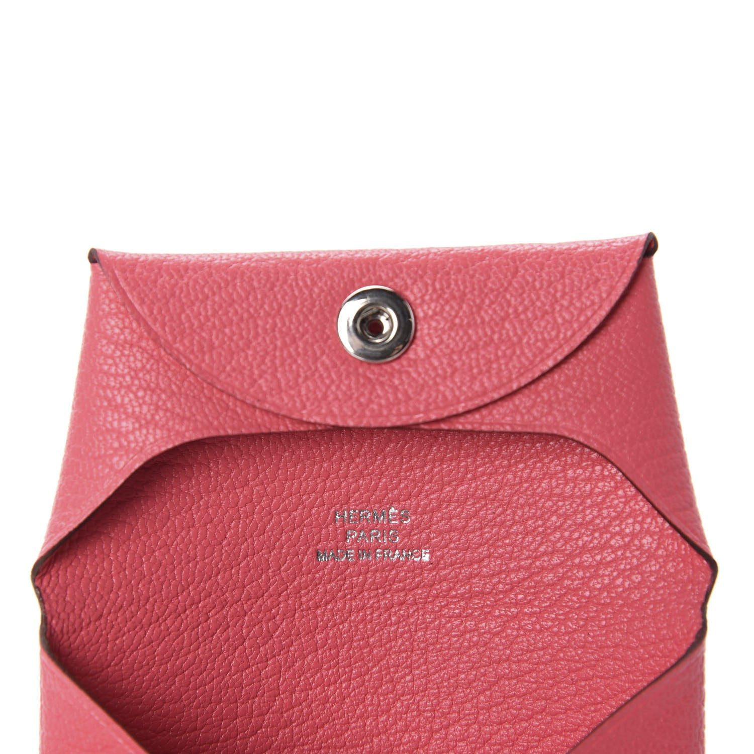 Hermes Chevre Mysore Bastia Coin Purse Rose Lipstick 6 of 8