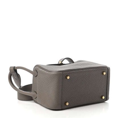 Hermes Taurillon Clemence Mini Lindy 20 Etain 4 of 11