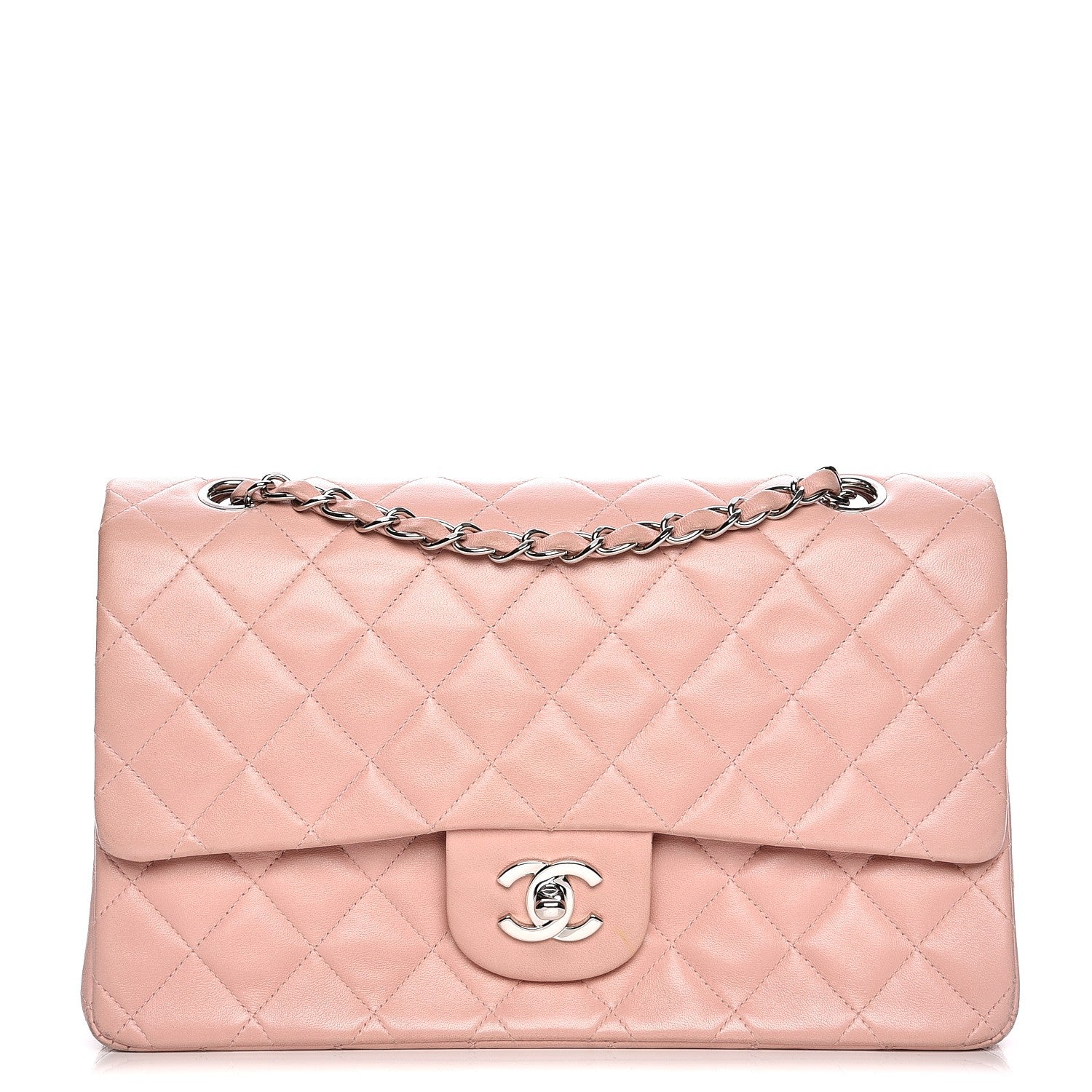 Chanel Lambskin Quilted Medium Double Flap Light Pink 1 of 13