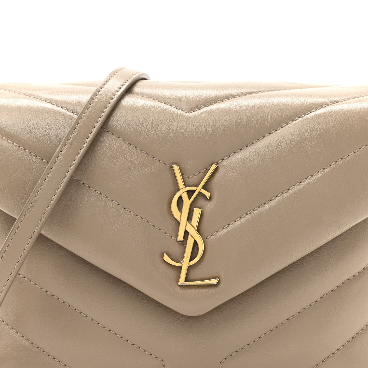 Calfskin Y Quilted Monogram Toy Loulou Crossbody Bag Dark Beige