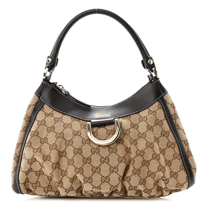 Gucci Monogram Medium D Gold Ring Hobo Dark Brown 1 of 9