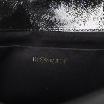 Saint Laurent Textured Patent Monogram Large Belle De Jour Clutch Black 10 of 12