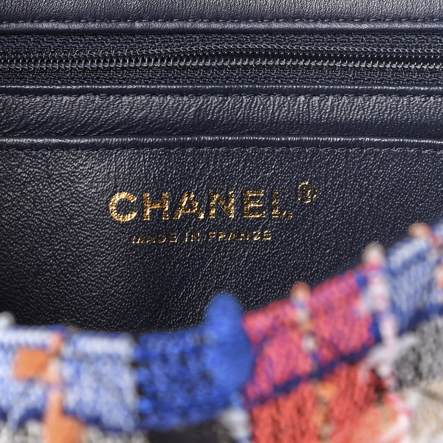 Chanel Tweed Quilted Mini Rectangular Flap Blue Orange Yellow 5 of 10