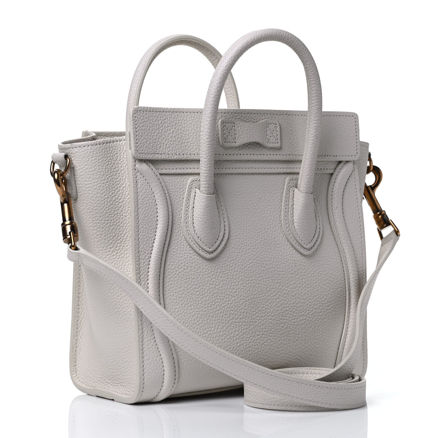 Celine Drummed Calfskin Nano Luggage Lune 2 of 4