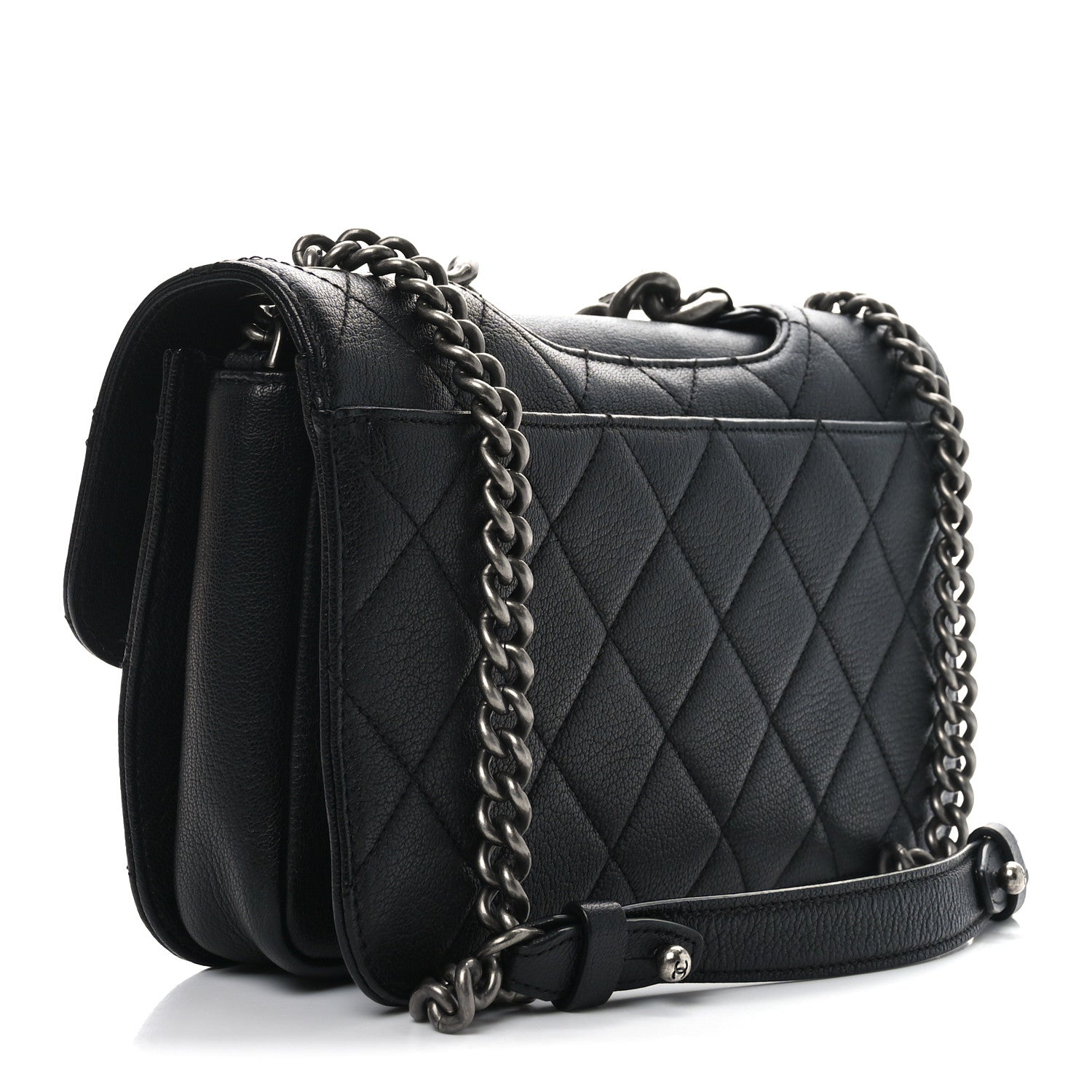 Chanel Goatskin Quilted Medium Perfect Edge Flap Black 3 of 10