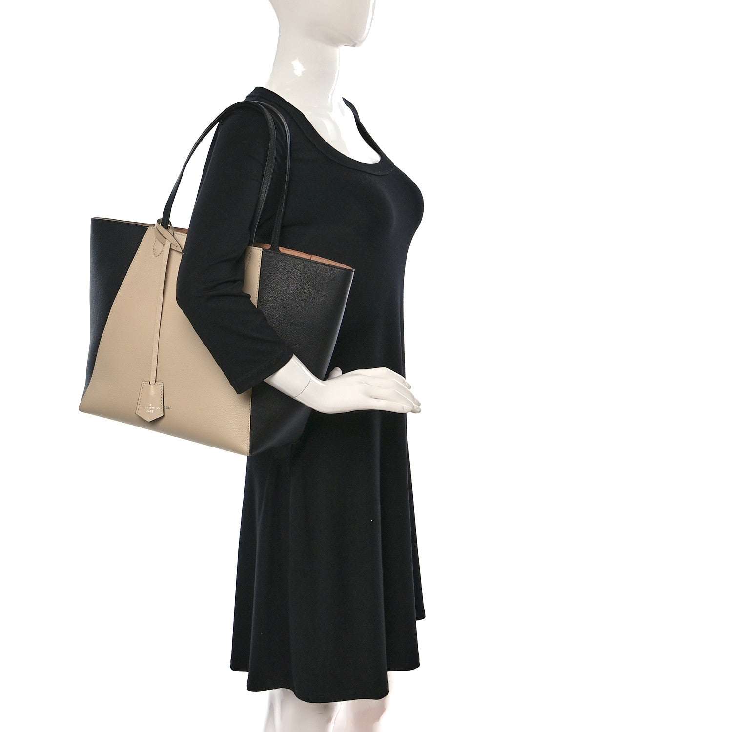 Louis Vuitton Calfskin Lockme Cabas Vanille Black 2 of 13