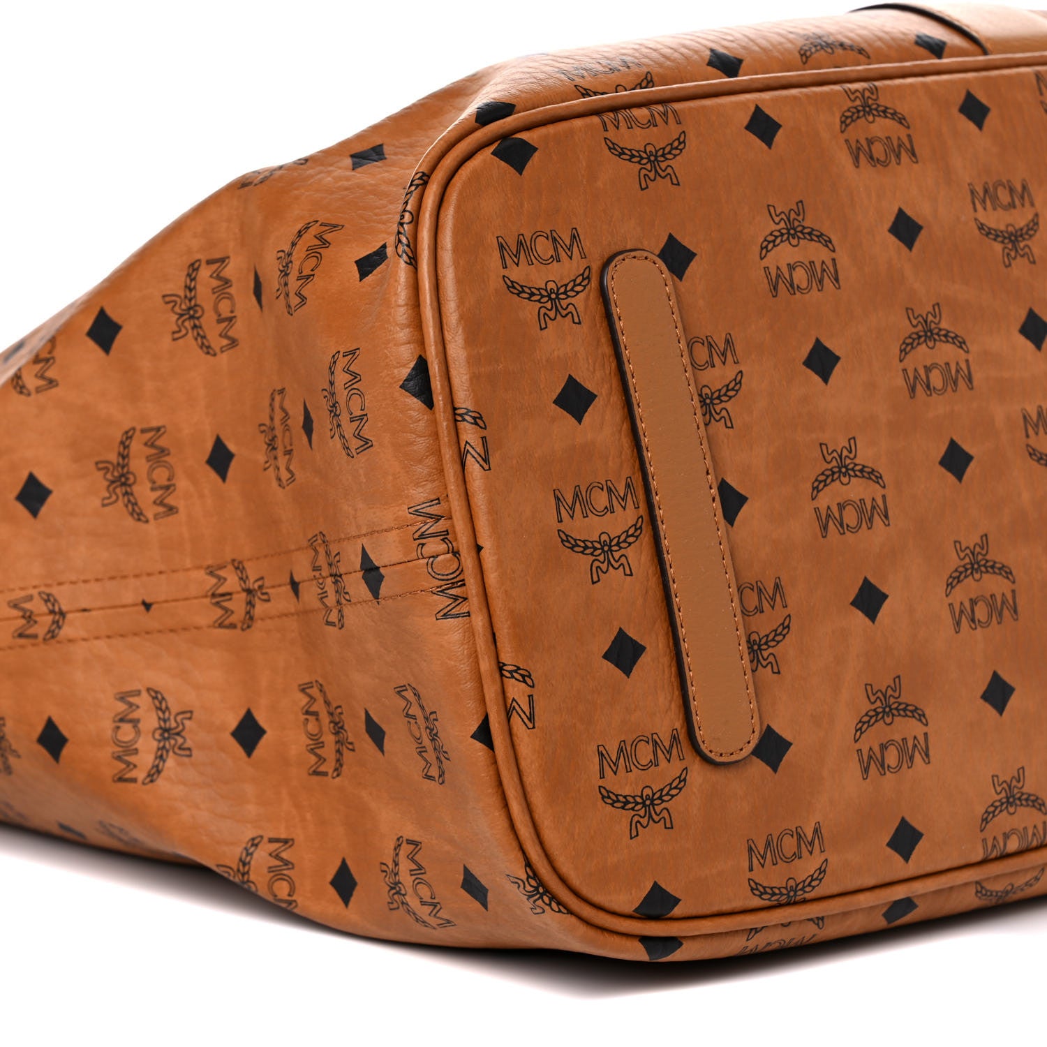 MCM Visetos Large Liz Reversible Shopper Tote Cognac 7 of 17