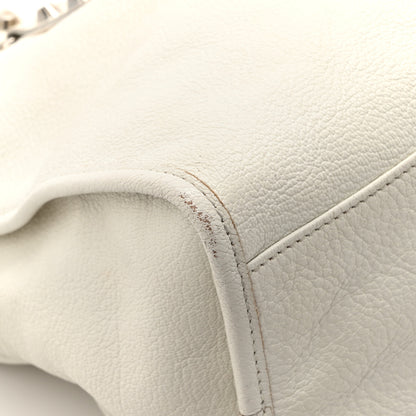 Balenciaga Chevre Silver Metallic Edge Hardware City White 11 of 17