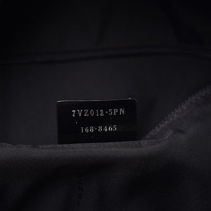 Fendi Nylon Shearling Block Letter Backpack Black 7 of 9