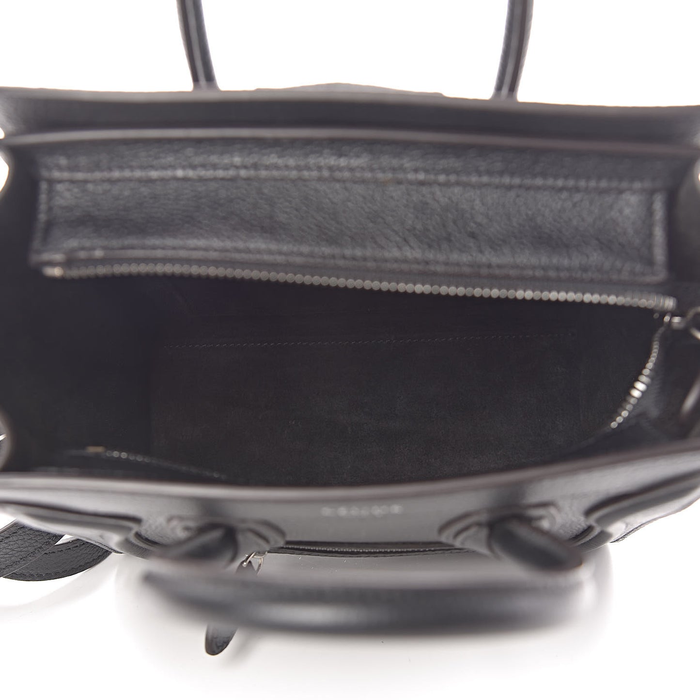 Drummed Calfskin Nano Luggage Black