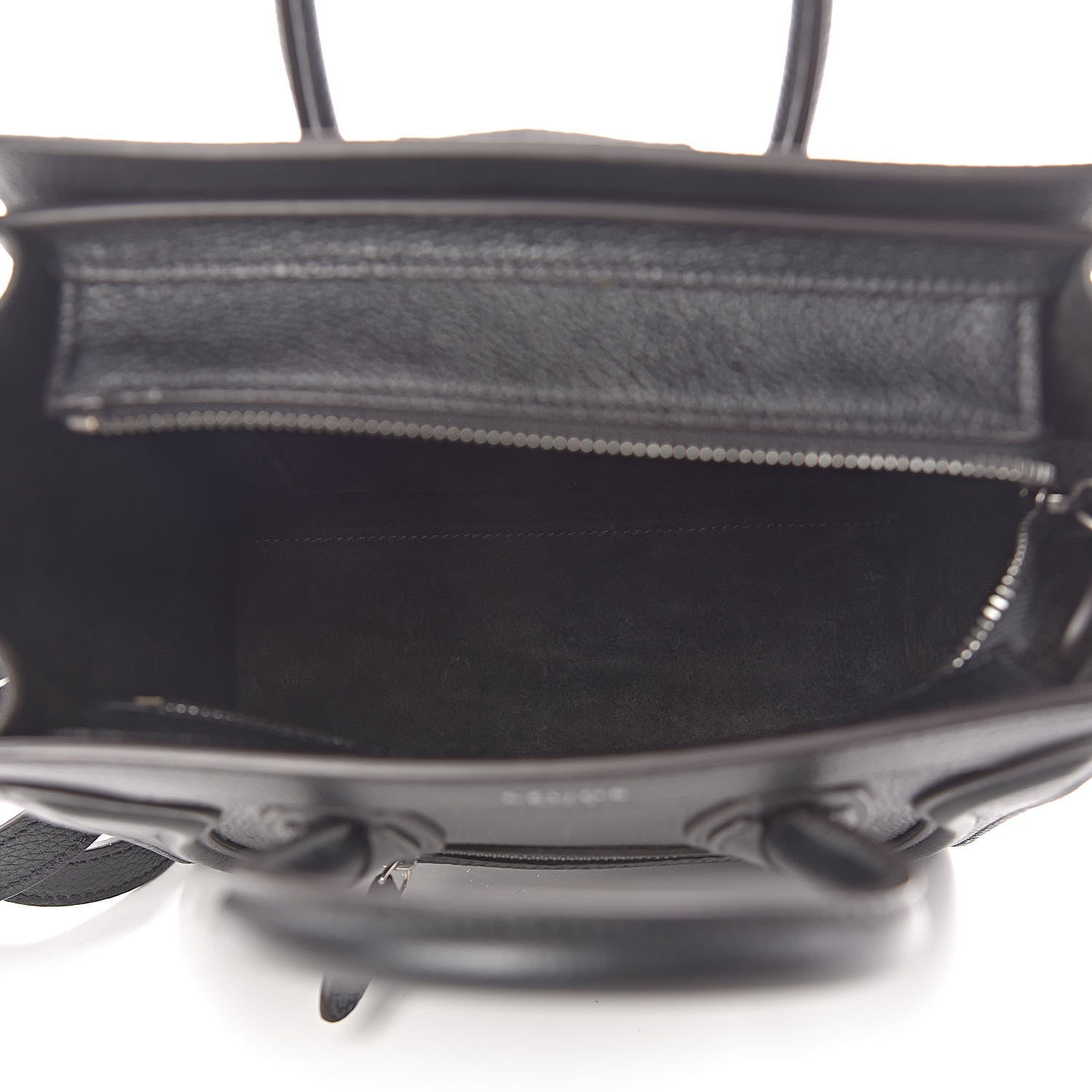 Celine Drummed Calfskin Nano Luggage Black 5 of 11
