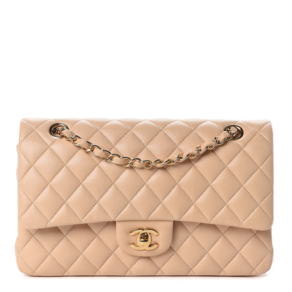 Chanel Lambskin Quilted Medium Double Flap Beige 1 of 14