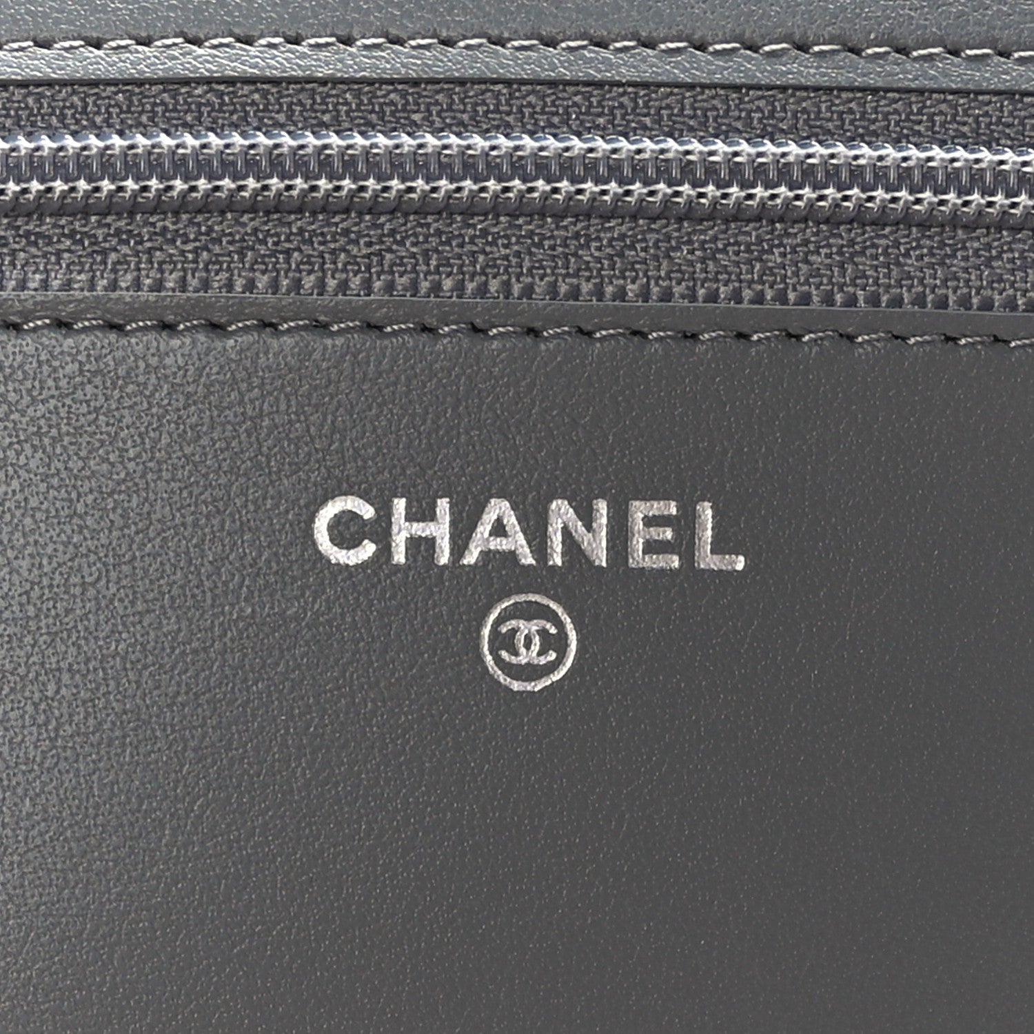 Chanel Caviar Chevron Quilted Boy Wallet On Chain WOC Grey 7 of 9