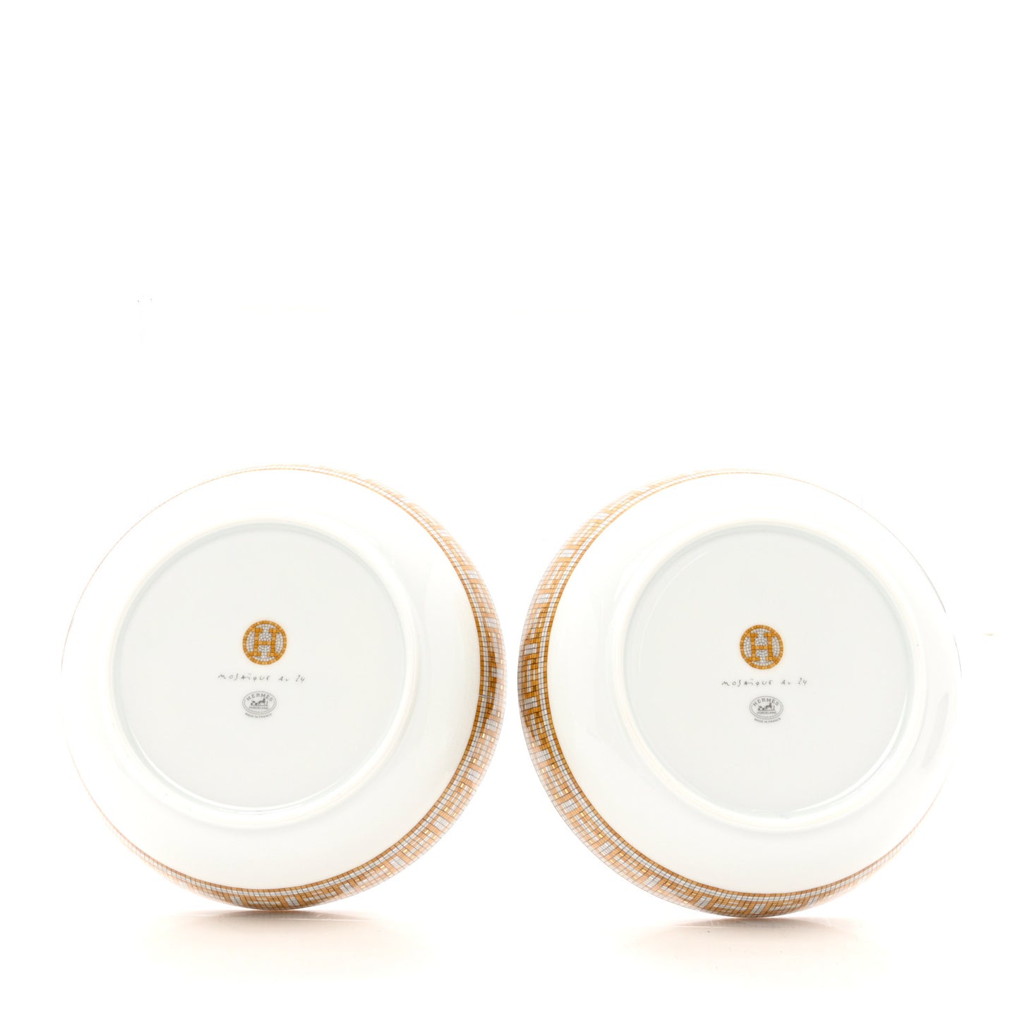 Porcelain Mosaique Au 24 Gold Cereal Bowl Set of 2